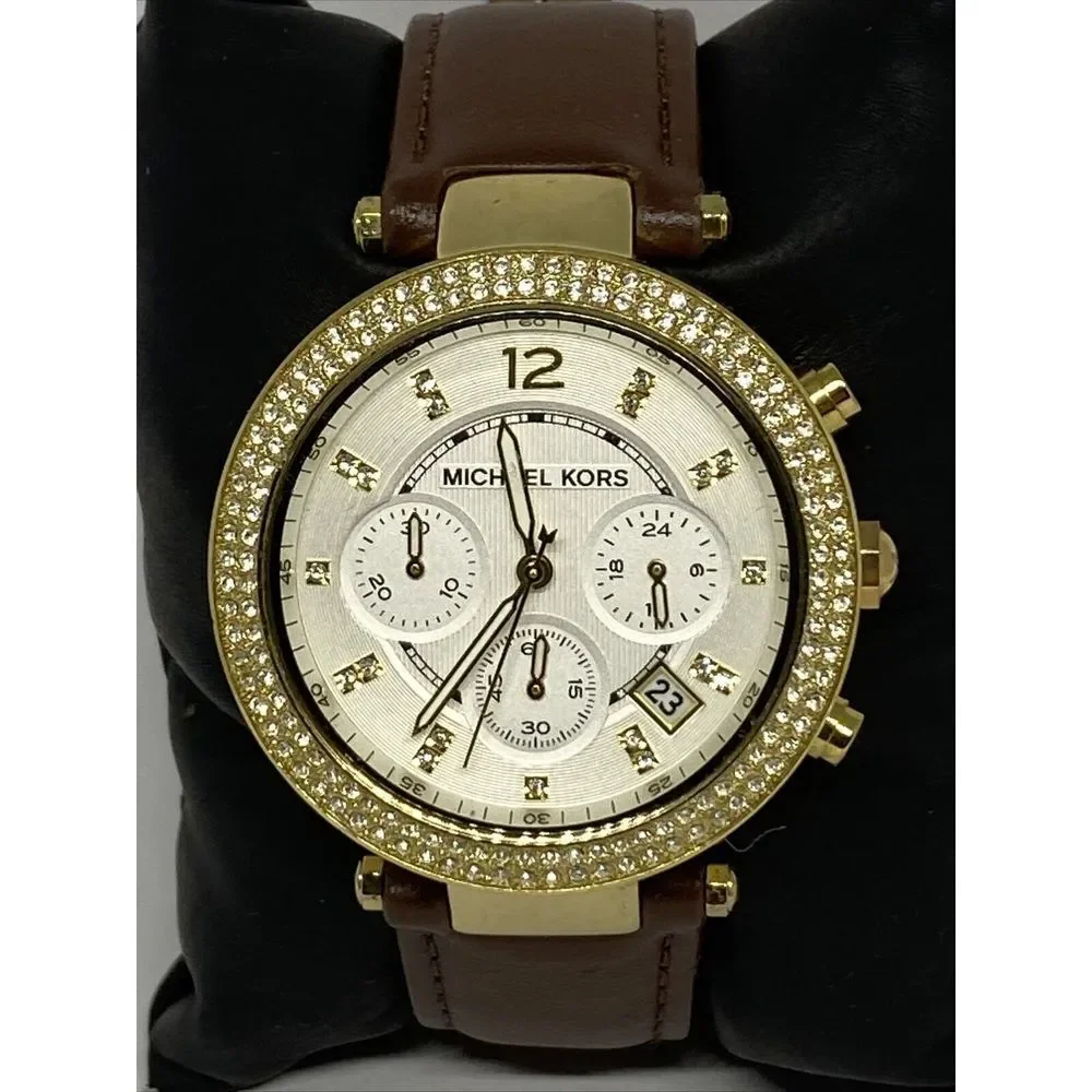 Michael Kors Parker MK-5354 Women's Brown Leather Analog Dial Quartz Watch VK445
